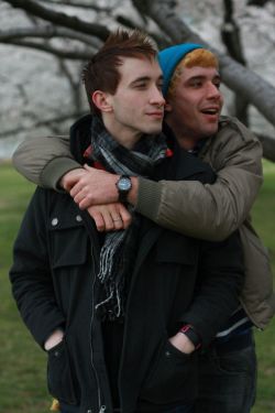 cutegaycouples:  My boyfriend Nathan (on the right) and myself (on the left. We’ve been together for a year and a half this month, and we only have one more month until I move within a mile of him. Words can not describe how excited I am to take our