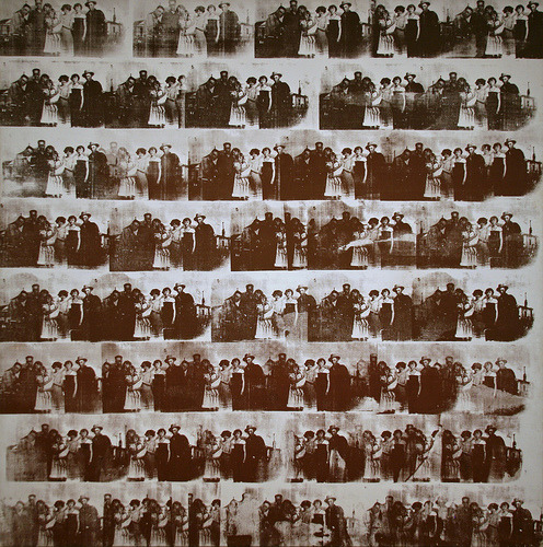 Let Us Now Praise Famous Men (Rauschenberg Family), 1963, silkscreen on canvas by Andy Warhol
