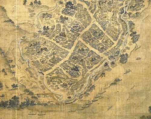 Kisŏng chŏndo 箕城全圖: close-up of the Taedong River area.
