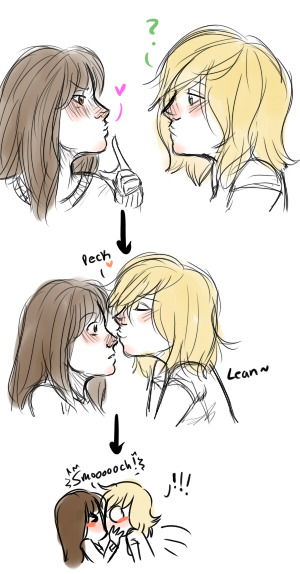 “I pointed to my lips, not my nose silly.” Faberry fluffy fluff.