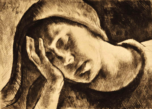 Sleeping Woman, 1921, Hungarian artist.