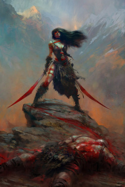 godessofhell:  Barbarian Chick by Maciej