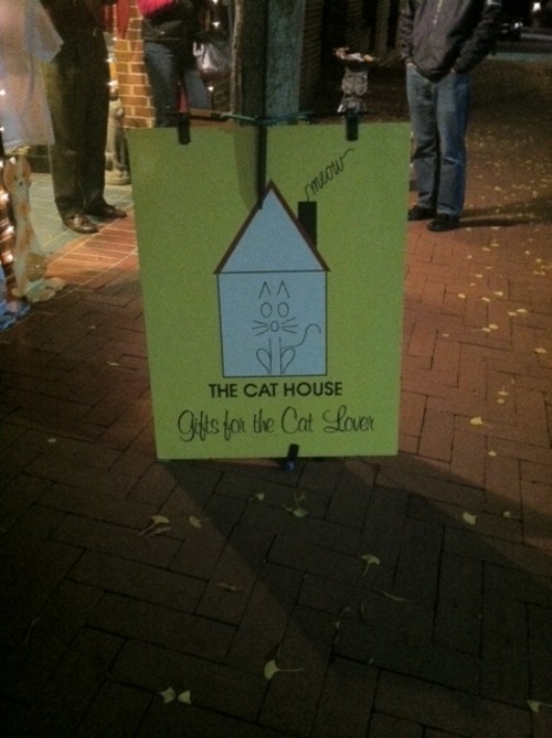 crazy-cat-ladies:  While in Charlottesville, VA, I found a store called The Cat House and so I took pictures! The pics above and below are from the store!     