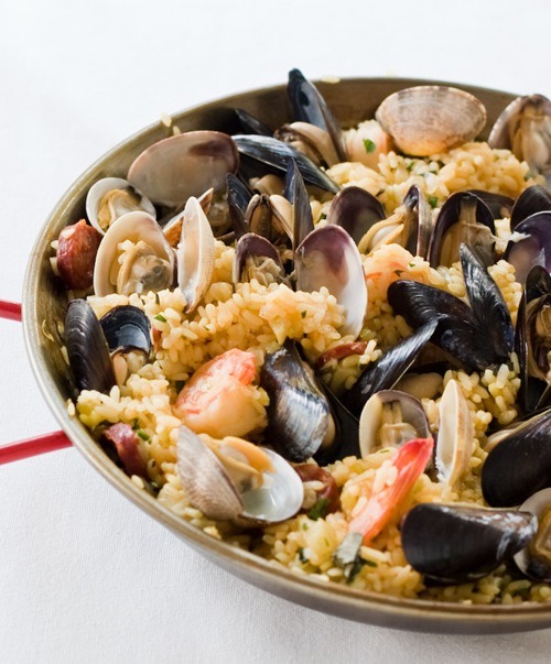 Spanish seafood paella