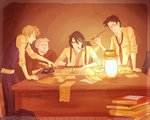 madmeoisellejoly:viria:The making of the marauders map.#but seriously do you guys ever think about w