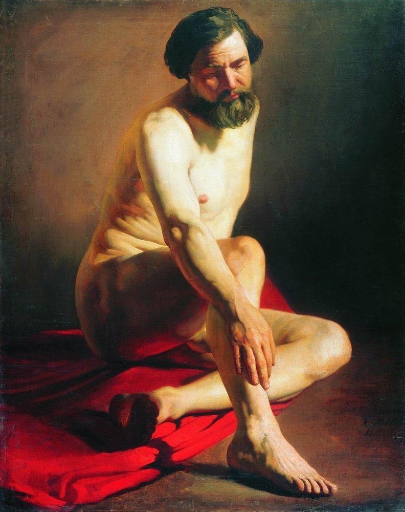 artofmasculinity:  Konstantin Makovsky - Model, 1858 