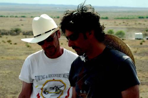 Director Joel and Ethan Coen behind the scene of No Country for Old Men