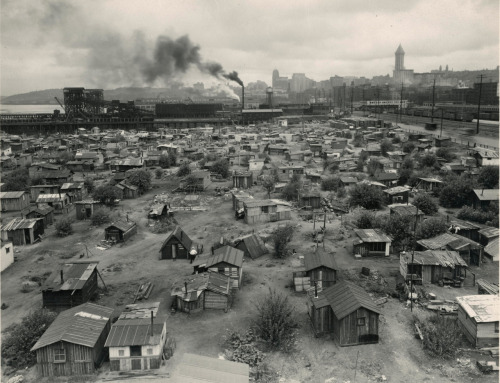 Seattle’s Hooverville squatter settlements unidentified photographer, 1930story: Vintage Seattle   |   via: Washington State Digital Archives