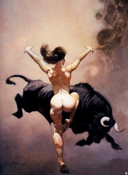 jjvladimir:  unkledic:  Frank Frazetta, 1928-2010, Dancer from Atlantis  We can go mad whenever we like. We can leave our minds behind and play in the garden at night. The gate is always open. And the moon is always bright. JJ Vladimir 