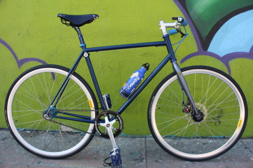orange20: A Frankenstein fixed gear done right. 3 speed fixed gear hub in the rear, Dynamo disk brak