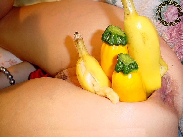 Naked girls banana insertion