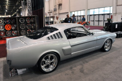 fuckyeahmustang:  SEMA 2011: Lindsey Bradley’s 1965 Mustang Fastback “The Silver Fox”  