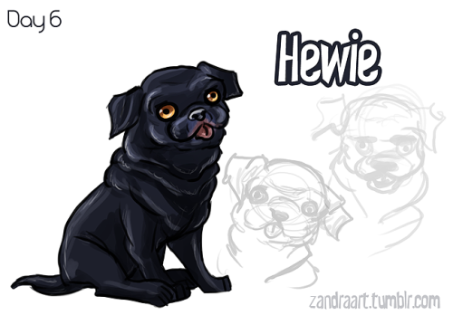Day 6! Have a Hewie. He’s a pug. That’s it. Really.I just wanted to draw a pug. yup&hell