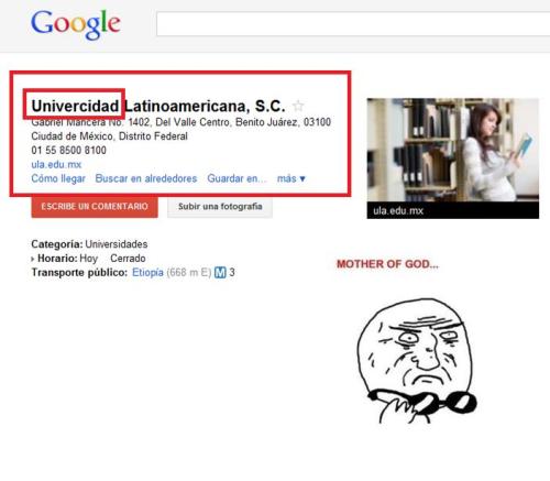 cupkateology:  ULA: la Universidad que en GMaps escribe “UniverCidad” Ahí sí aprendes.  