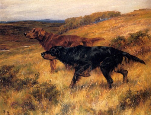 calantheandthenightingale: Two Pointers in a Landscape by Thomas Blinks (1860 - 1912)