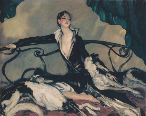 withnailrules:Woman with Greyhounds by Jean-Gabriel Domergue, 1930