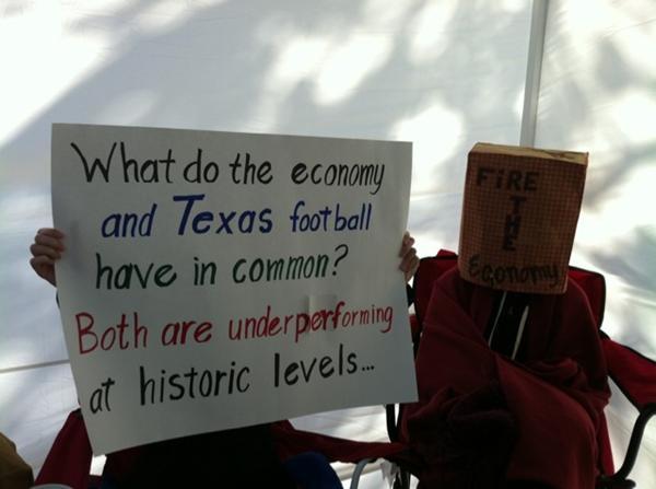 What do the economy and Texas football have in common? Both are underperforming at historic levels …