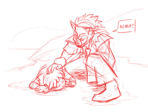 junryou:Old sketch from when I was playing Okamiden. *SPOILERS* I theorized that Kuninushi, after be