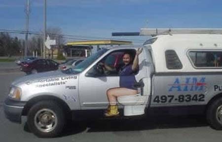 Funny plumbing truck