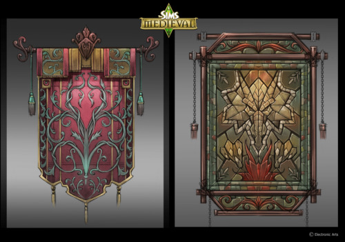 The Sims Medieval Concept artTapestry and Stained glass