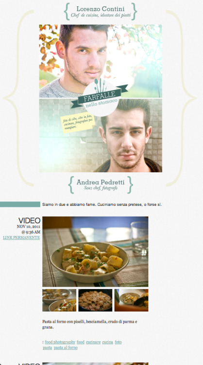 Just to let you know that i’ve got a new Tumblr. “Farfalle nello stomaco” is diffe