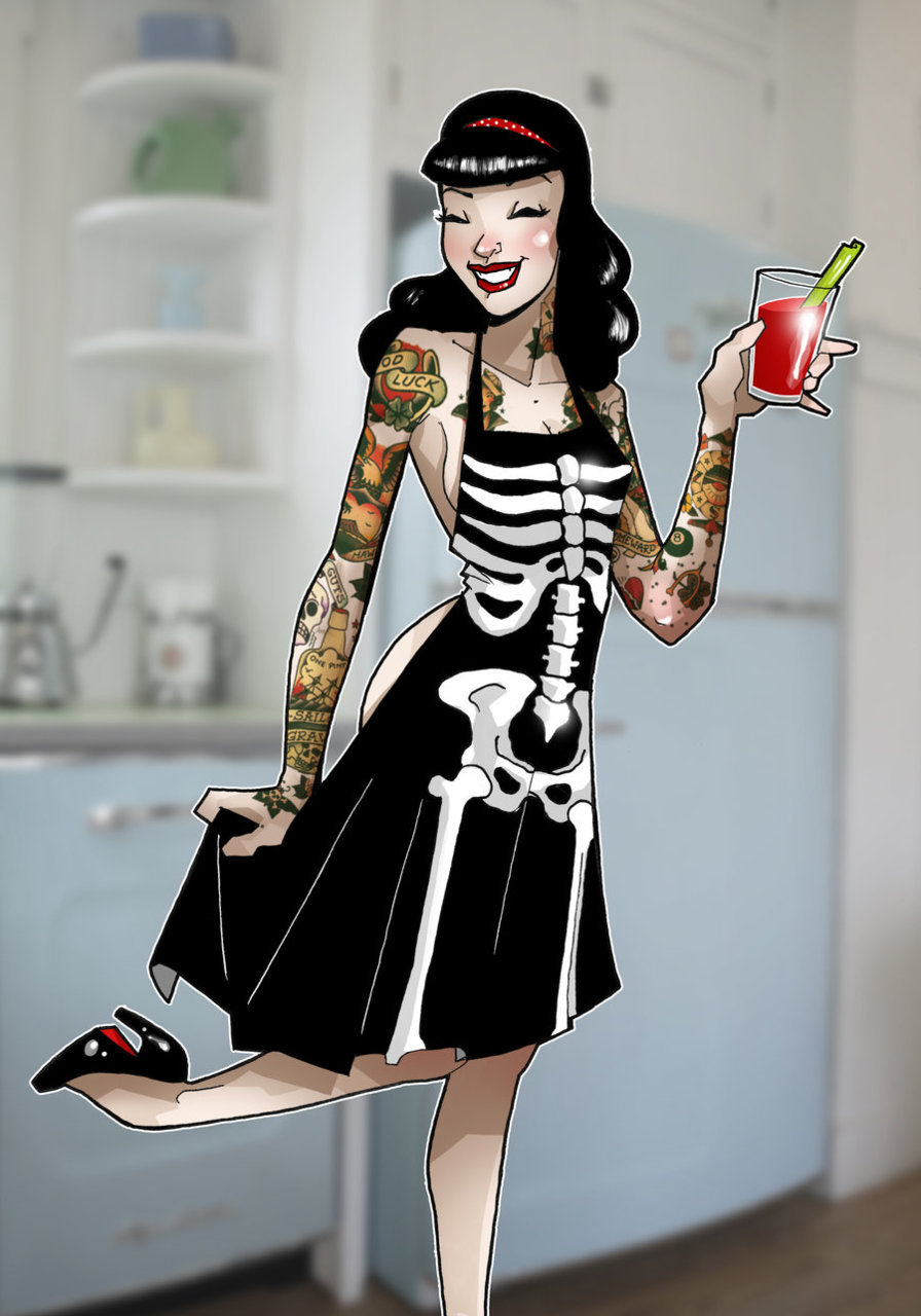 bonesy-dekay:  deac0n:  Housewife by ~paulorocker  Cute! I want an apron like that.