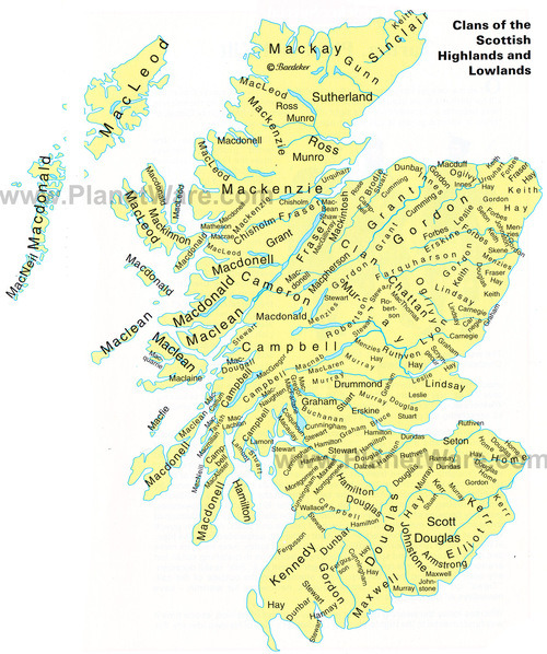 mycastleinscotland:Map of Clans of the Scottish Highlands and Lowlands on We Heart It. wehear