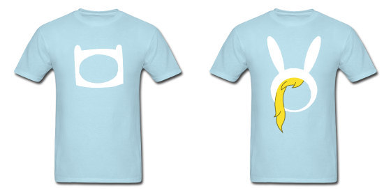 adventuretime:  Finn &amp; Fionna His and Hers Shirts From Ikurx over the Etsy.