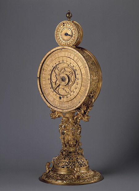 mediumaevum:Monstrance Clock or Mirror Clock, ca. 1570Made in Nuremberg, GermanyCase of gilt bronze;