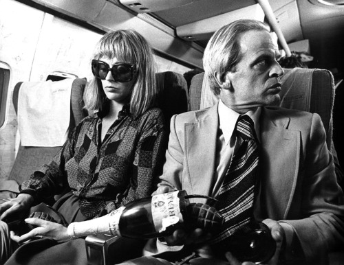 Klaus Kinski & Sybil Danning production still from Operation Thunderbolt, 1977 via: Du Dumme Sau