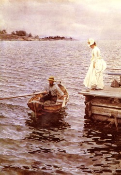 ipreferdreamland:  kippery:  Sommarnoje by Anders Zorn - 1886 watercolor on paper  Zorn was crazy, man. Look at that water! He painted this with watercolors! FLIPPIN’ WATERCOLORS.    I quit art. 