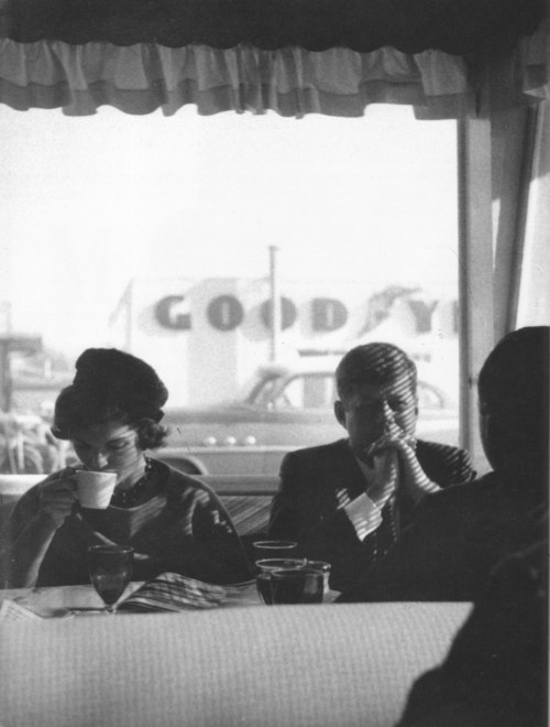 american-nostalgia: On a Sunday morning after Mass, Jack, Jackie, and brother-in-law Steve