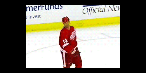 shanny giving the head nod after his 500th goal?