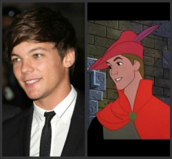 thereisonlyonedirectionn:  Louis - Prince Philip Zayn - Aladdin Liam - Prince Eric Harry - Flynn Rider Niall - John Smith 