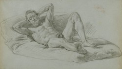 Reclining male nude, 1850s - Frederic Leighton