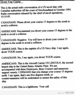 jamie-the-believer:  brodinsons:  quidditchcapricious:  Reblogging because the rest of the world needs to learn to move their lighthouses. Because they are blocking freedom.     #the ugliet laughter you have ever seen    Canadian pride, i aint moving