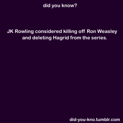 did-you-kno:  JK Rowling had considered killing