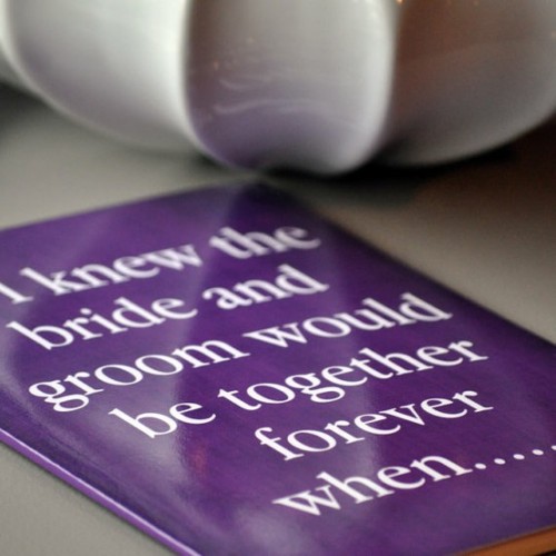 love this idea! guests write down the moment they knew the couple was meant to be together. great fo