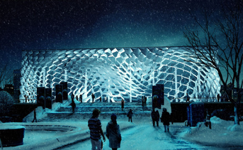 New Parametric Facade for Pushkinsky Cinema / Synthesis Design + Architecture