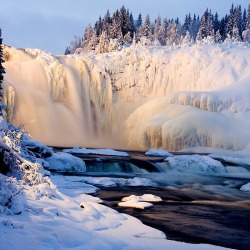 bluepueblo:  Nearly Frozen Waterfall, Sweden