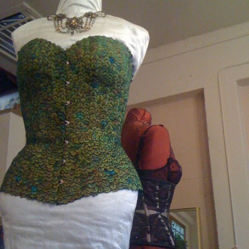 Each feather gets two handstitches and a drop of glue @ Dark Garden (Taken with instagram)