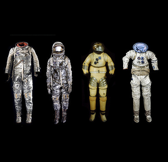 black-tangled-heart:  Evolution Of The Spacesuit All images taken fromÂ Spacesuits: