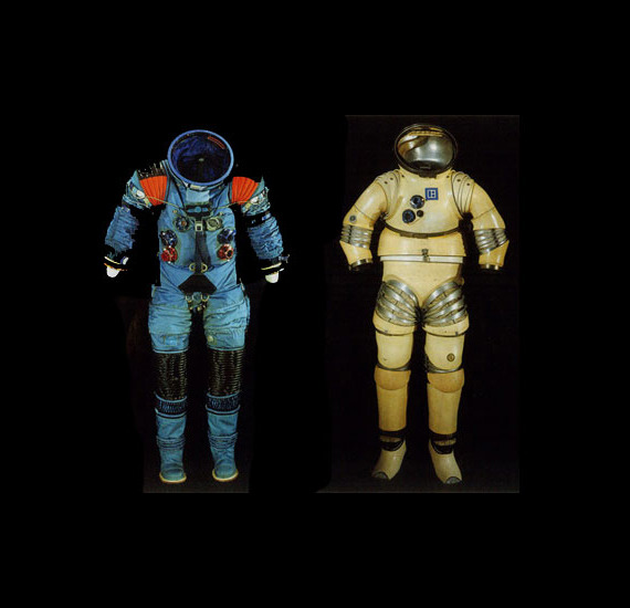 black-tangled-heart:  Evolution Of The Spacesuit All images taken fromÂ Spacesuits: