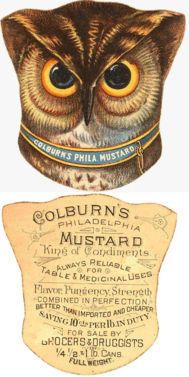 Die Cut Trade Card advertising Colburn&rsquo;s Philadelphia Mustard - Published in the 1880s
