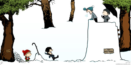 amenaza: Johnlock vs. Mystrade Snowball Fight by Middletone (Hi-res for full size) I think this