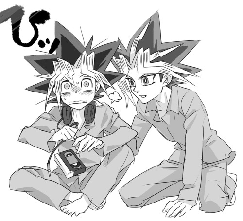 millenniumtinnyrod: ardentblue: In which Yami catches Yuugi about to watch porn. Specifically, the p