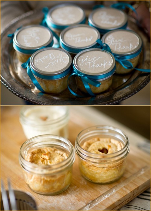 truebluemeandyou: DIY Mason Jar Tiny Pies. Since it&rsquo;s near Thanksgiving and the holidays I tho