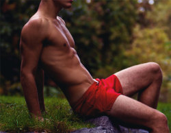 alustfulpursuit:  yellowasian:  Greg Remmey  Decisions, decisions.  Slide my hands up his shorts to grope him, or down is chest? 