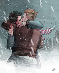 sairobee:  joannaestep:  fuckyeahpclay:  brasspistol:  joannaestep:  Steve/Tony kissyface in the snow. Every now and then I actually put effort into something.  I have also now arrived at the conclusion that the reason Marvel has not hired me is that