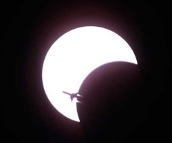 scorpiid-deactivated20130304:  plane passing in front of a solar eclipse 